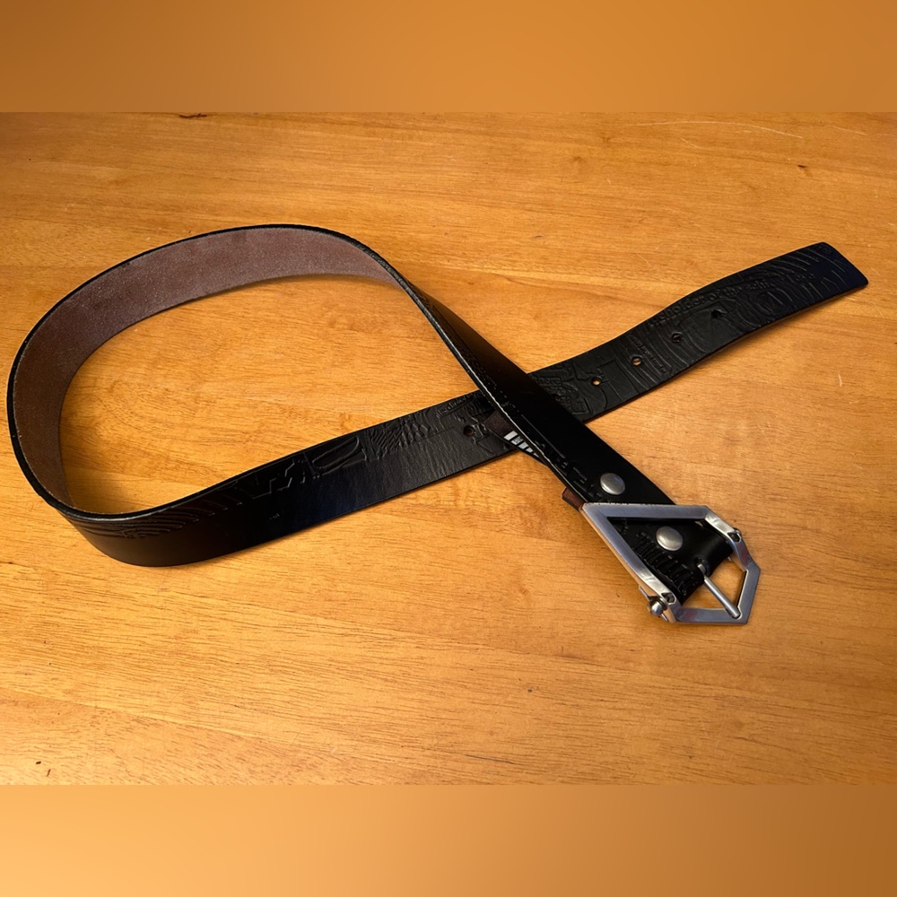 Volcom Black Leather Belt with Silver Buckle